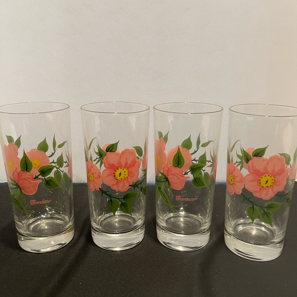 Vintage Franciscan Desert Rose Set of 4 High Ball/15oz Tumblers